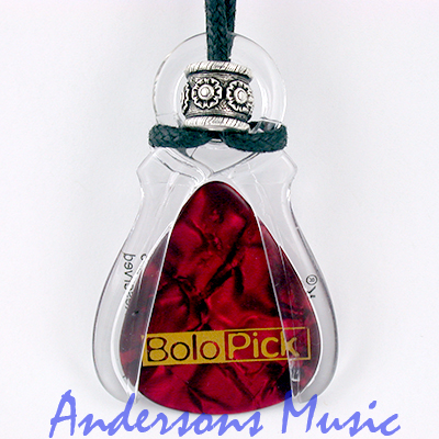 Bolo Tribal Silver Bead Guitar Pick Necklace Clear Pick Holder  